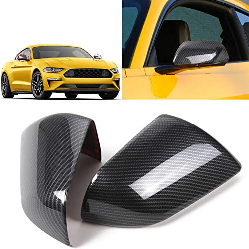 Carbon Fiber Style ABS Rearview Mirror Trim Cover fit for Ford Mustang 2015-2017